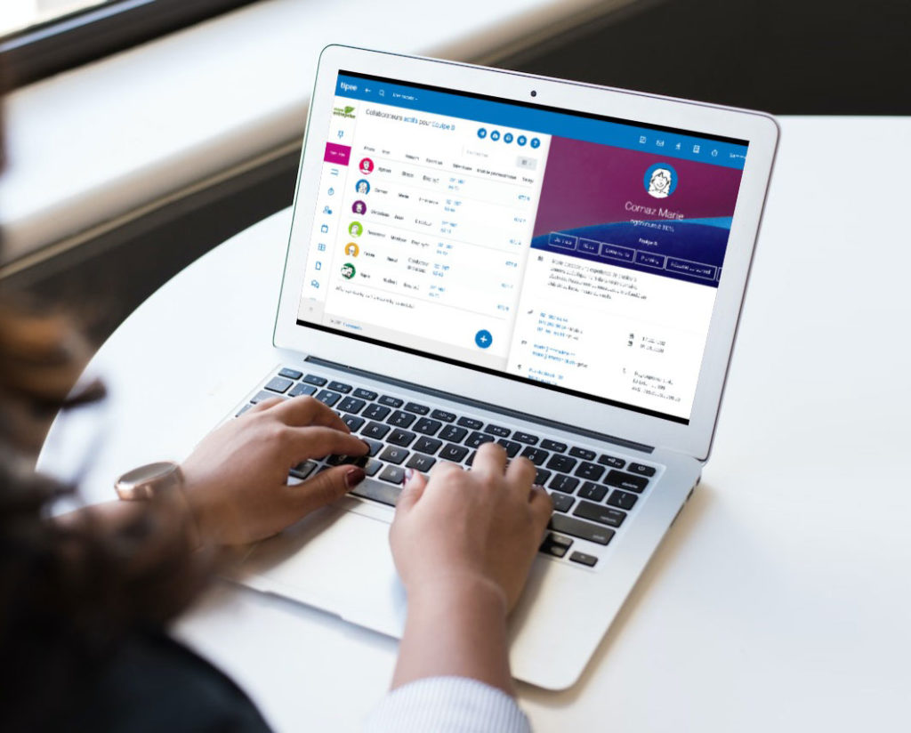 Ecran gestion RH application tipee