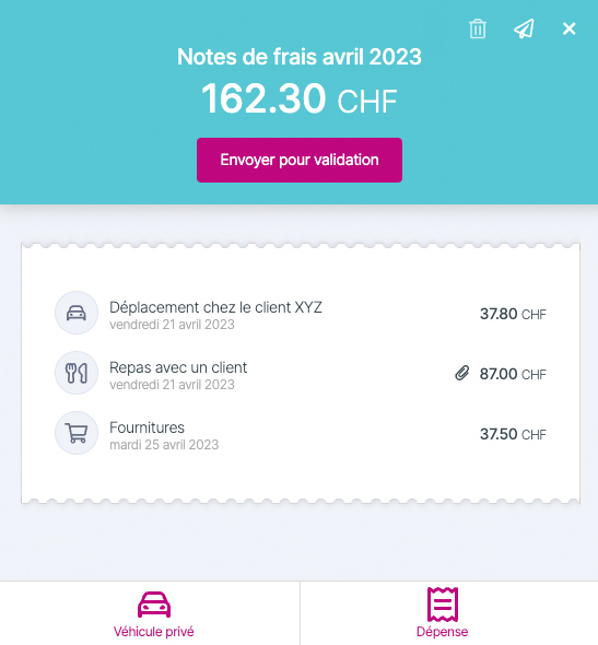 Gestion des Notes de frais dans l'application tipee